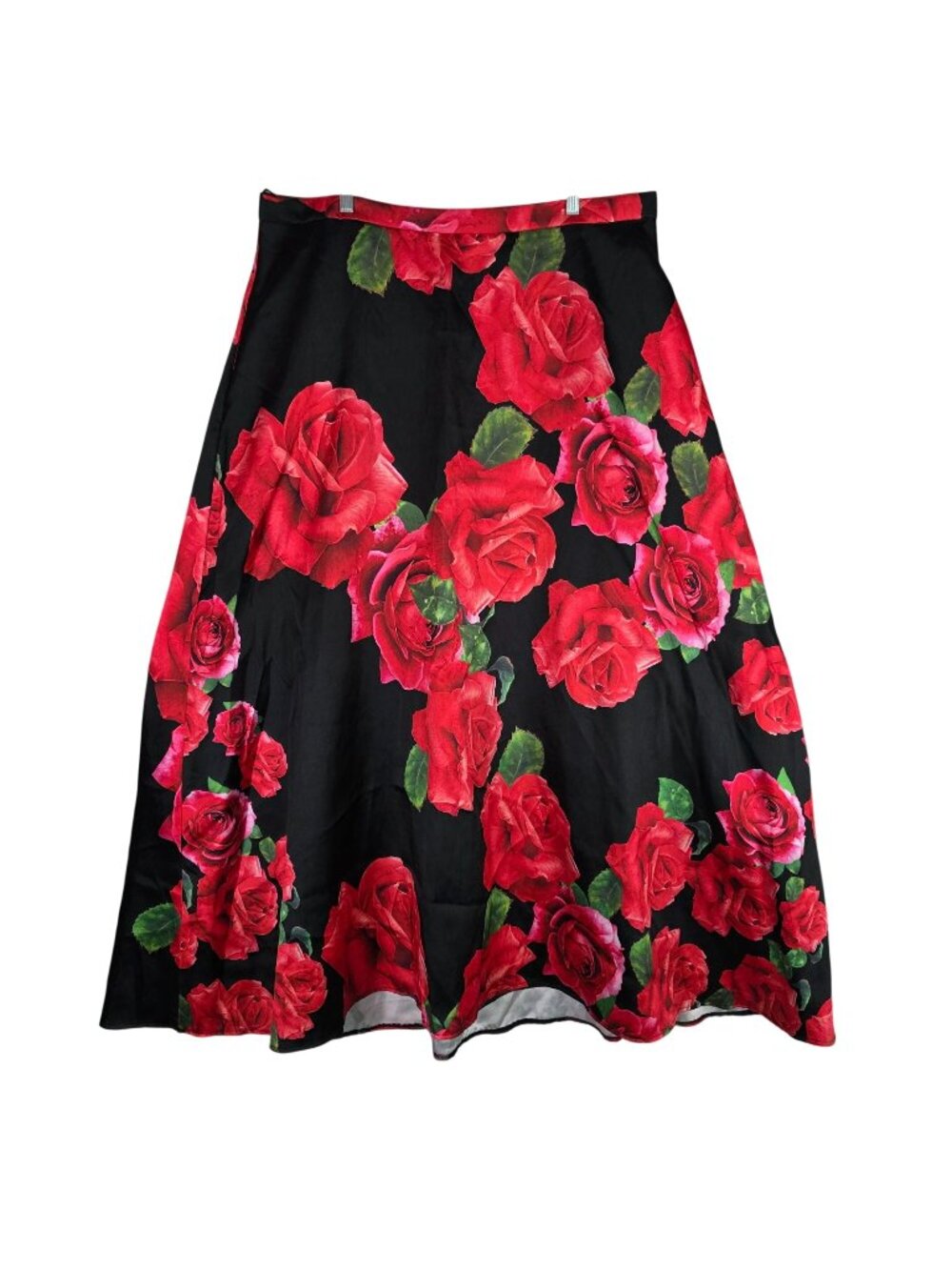Womens B. Darlin Red & Black Rose Print Maxi Skirt Tulle Lining Polyester 20W